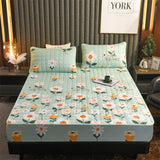 Capa de Colchão Acolchoado Flores Verdes