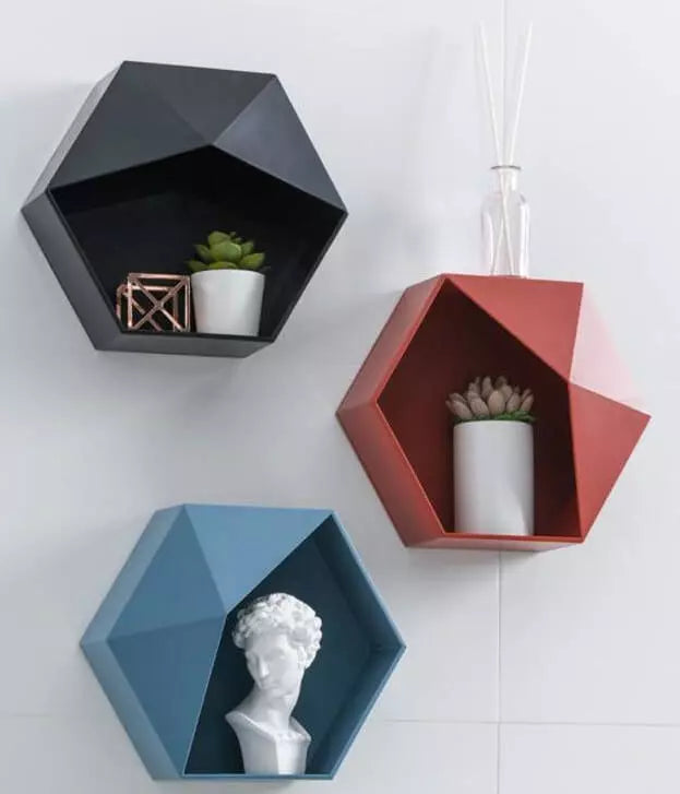 PRATELEIRA DE PAREDE COMBINAÇÃO COLMEIA CRIATIVA TAZMO