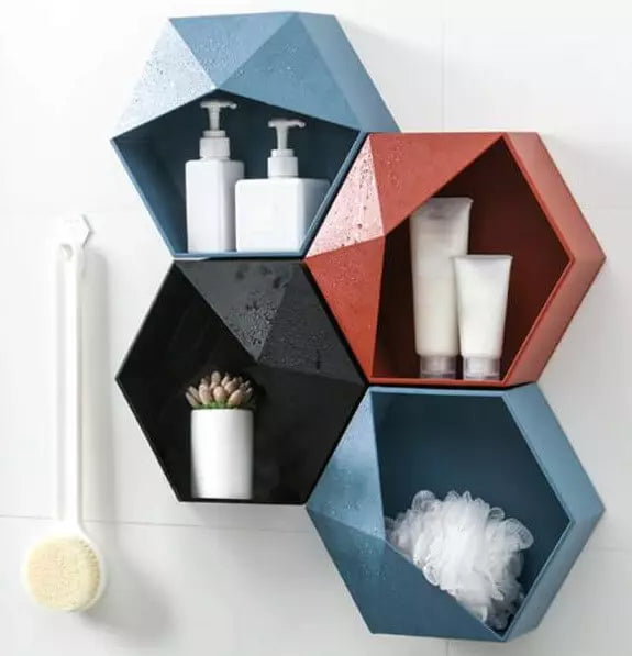 PRATELEIRA DE PAREDE COMBINAÇÃO COLMEIA CRIATIVA TAZMO