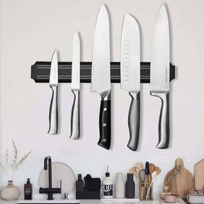 BARRA DE FACAS BLACK TAZMO, SUPORTE MAGNÉTICO PARA COZINHA.